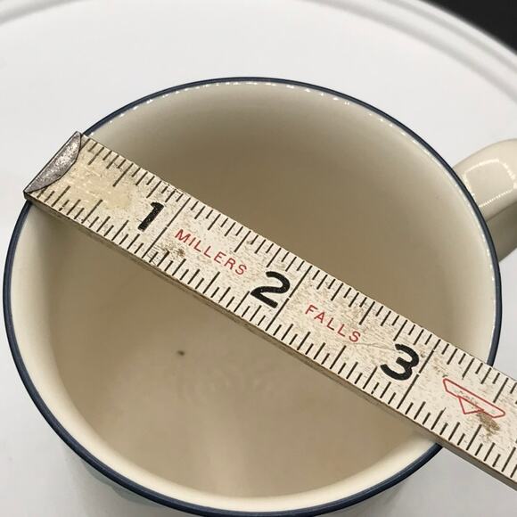 Vintage Lenox Set of 2 Coffee Tea Mugs Poppies On Blue Made In USA Replacements - Picture 9 of 10